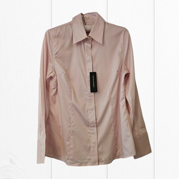 Banana Republic Tops - NWT Banana Republic Fitted Power Blouse Pale Pink Size 12